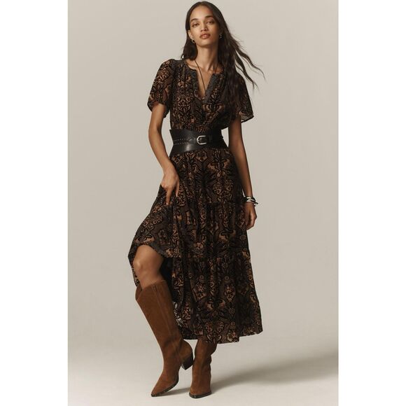 New Anthropologie The Somerset Maxi Dress: Velvet Edition Sz 1X